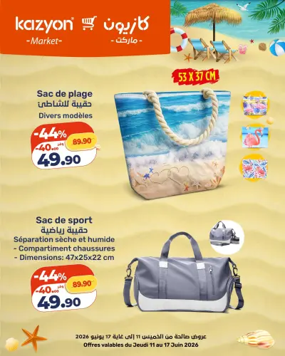 Sac de plage (Divers modèles)